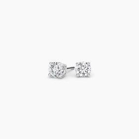 18K White Gold Perfect 4-Prong Lab Diamond Stud Earrings (1/4 ct. tw.)