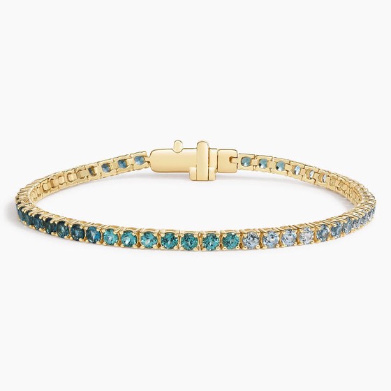 14K Yellow Gold Coastal Ombre Gemstone Tennis Bracelet