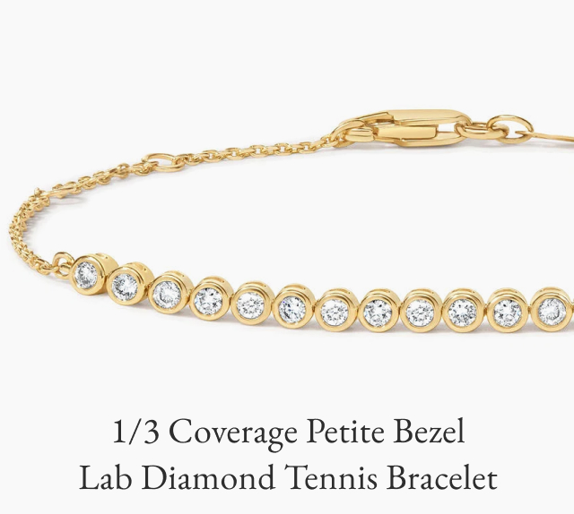 1/3 Coverage Petite Bezel Lab Diamond Tennis Bracelet 