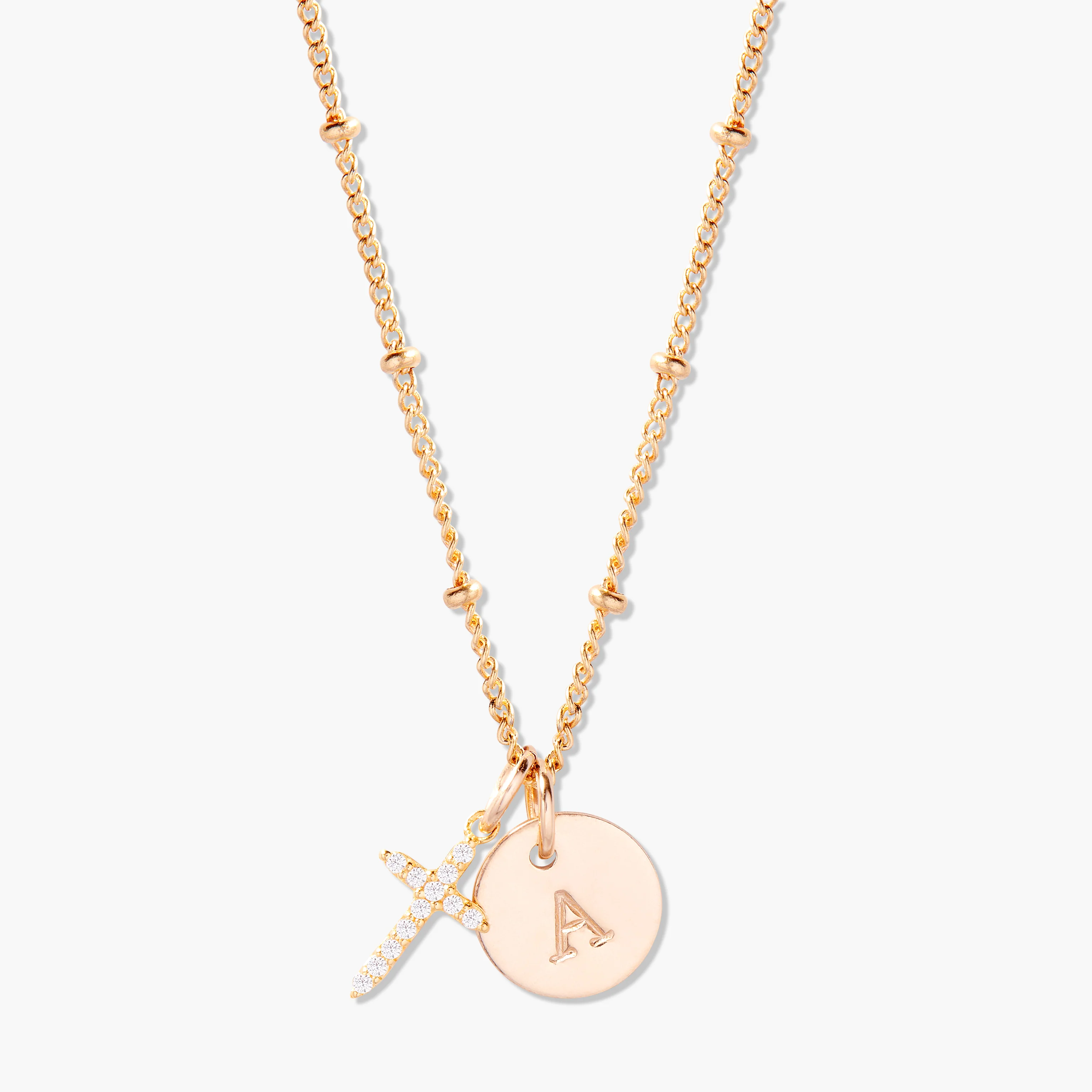 Image of Josephine Initial Cross Pendant