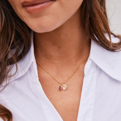 Mackenzie Birthstone Initial Pendant