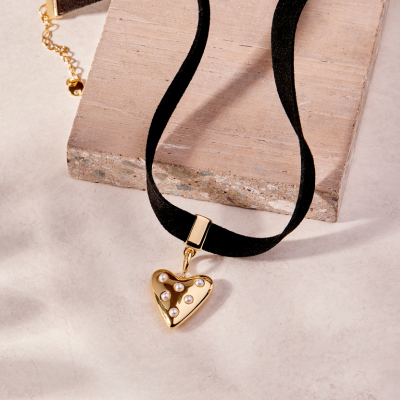 Samantha Heart Charm Choker