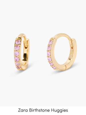 Zara Birthstone Huggies