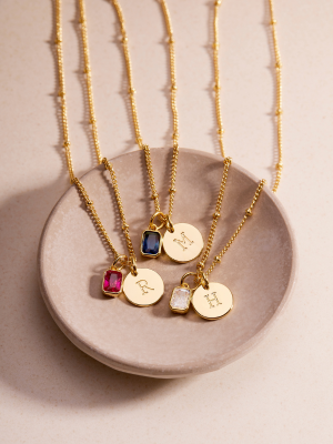Mackenzie Birthstone Initial Pendant