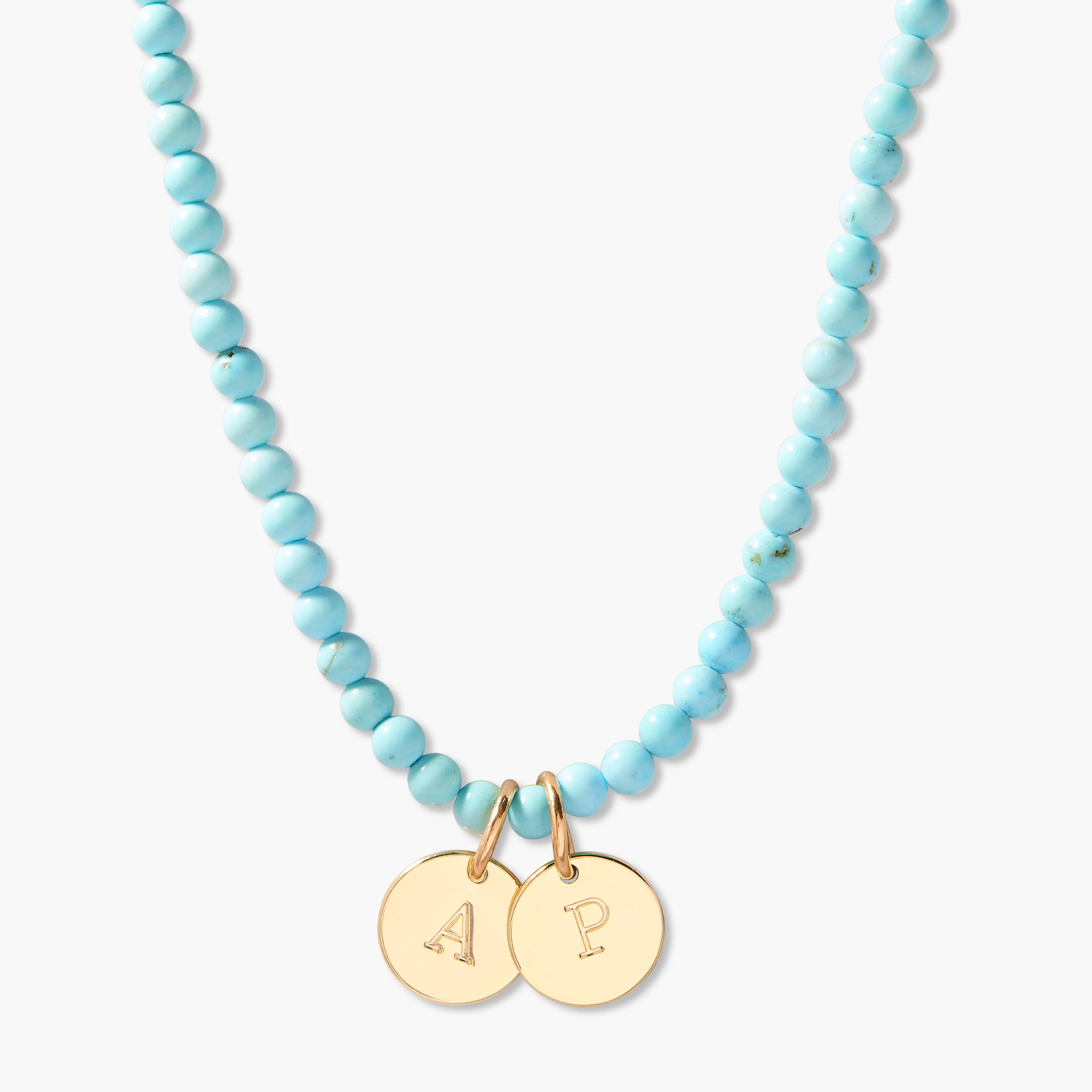 Image of Madeline Turquoise Initial Necklace