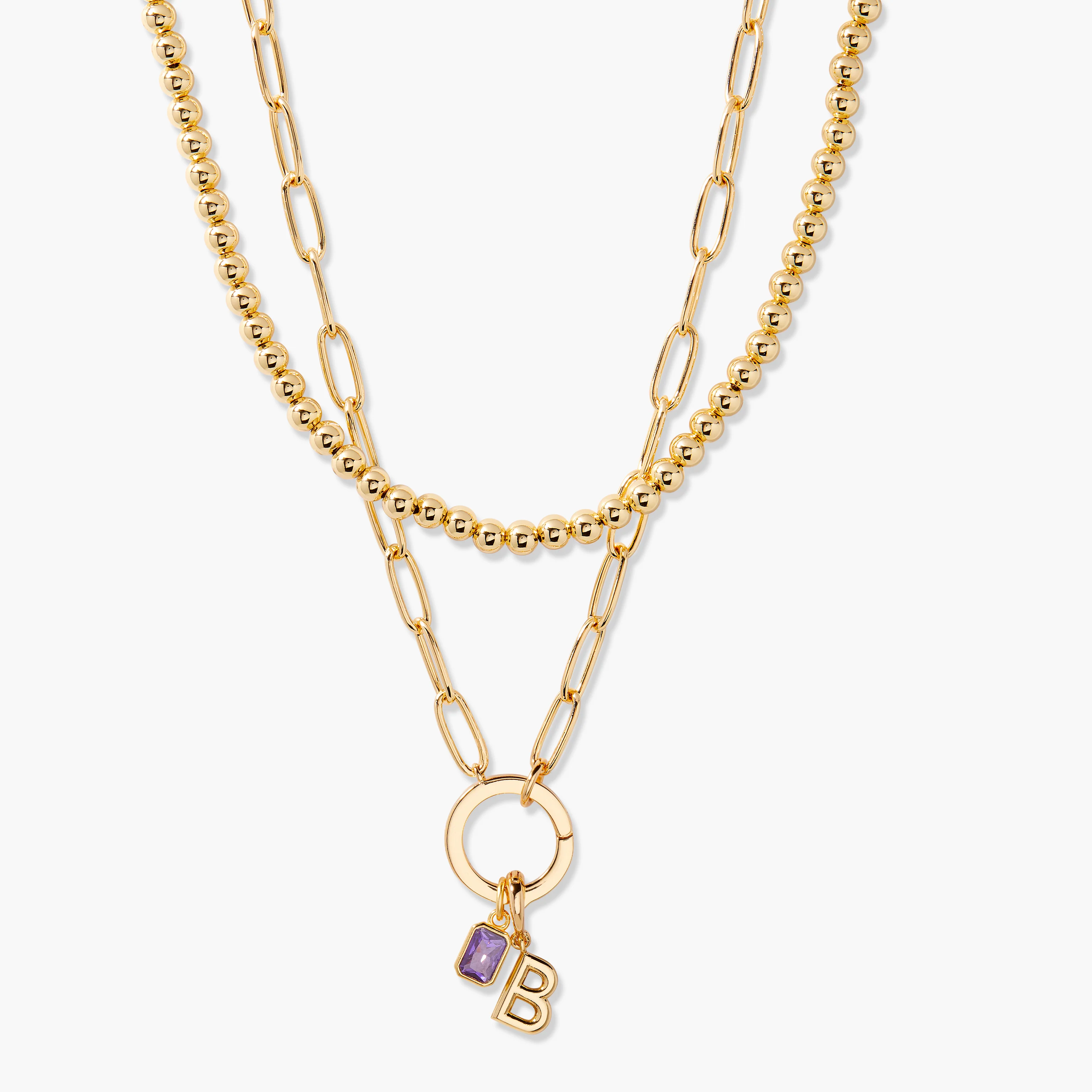 Image of Colette Birthstone Initial Layering Set