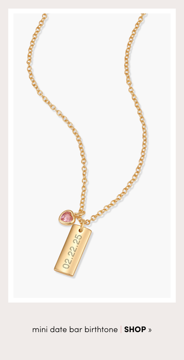 Mini Date Bar Birthstone Necklace