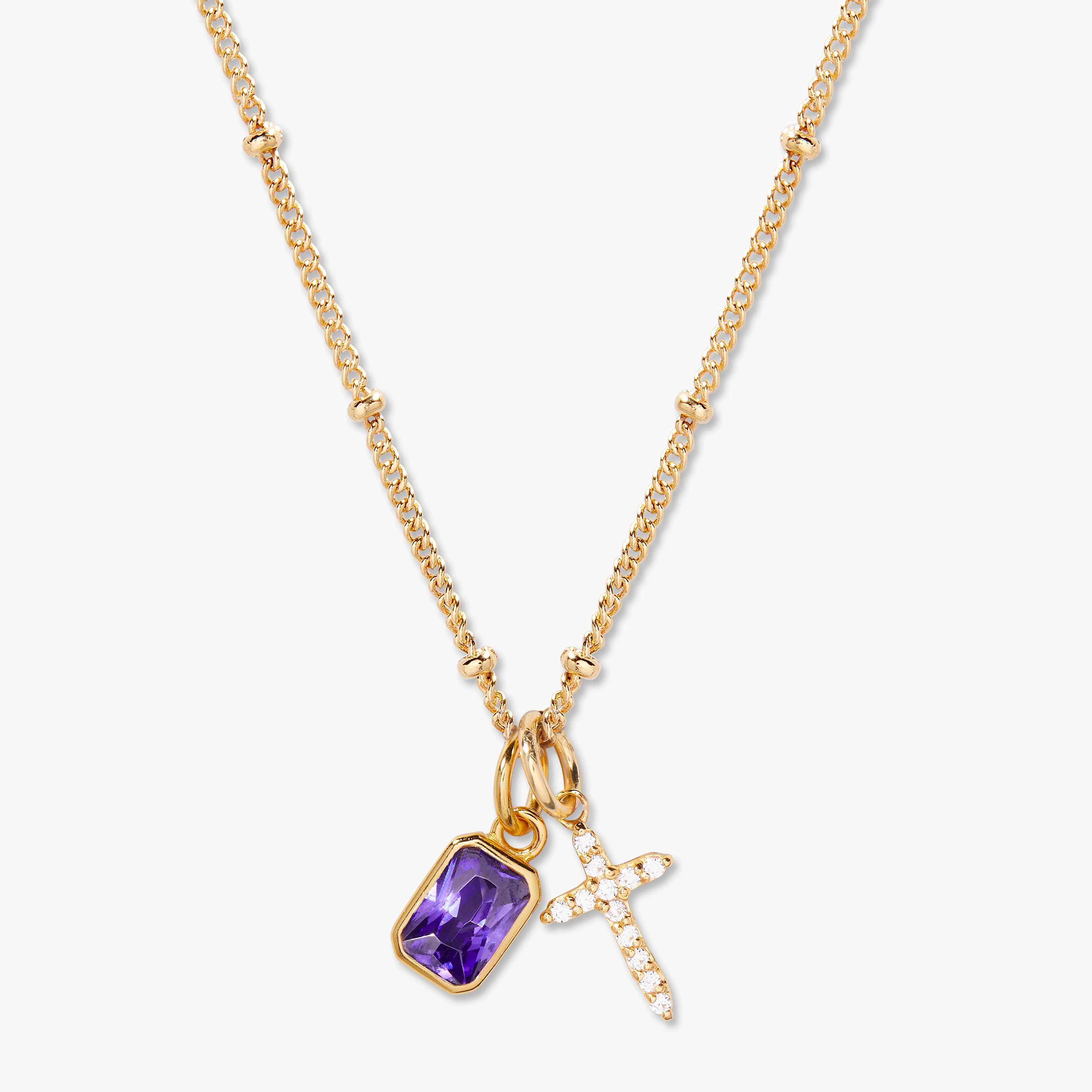 Image of Josephine Cross Birthstone Necklace