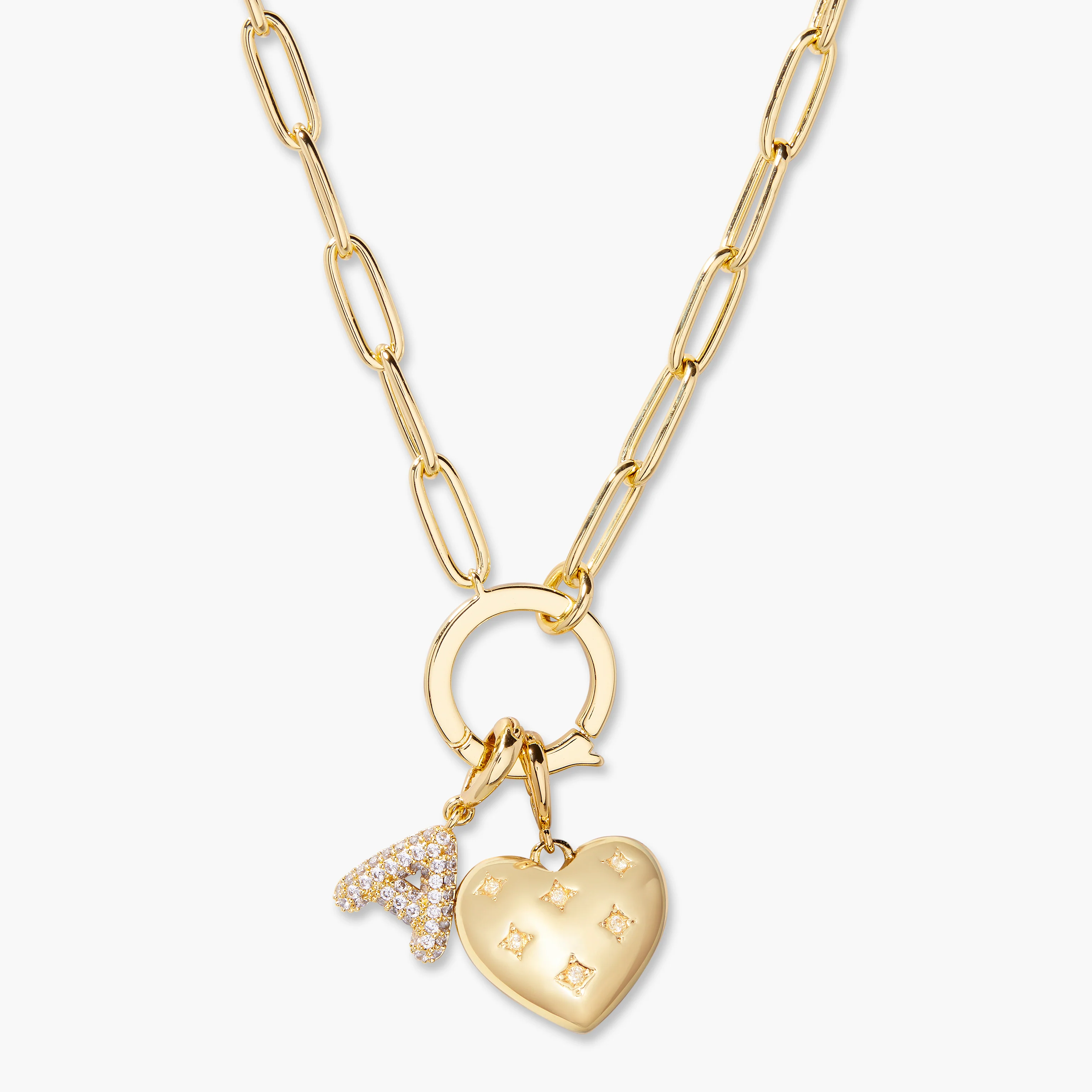 Image of Lillian Initial Heart Charm Necklace