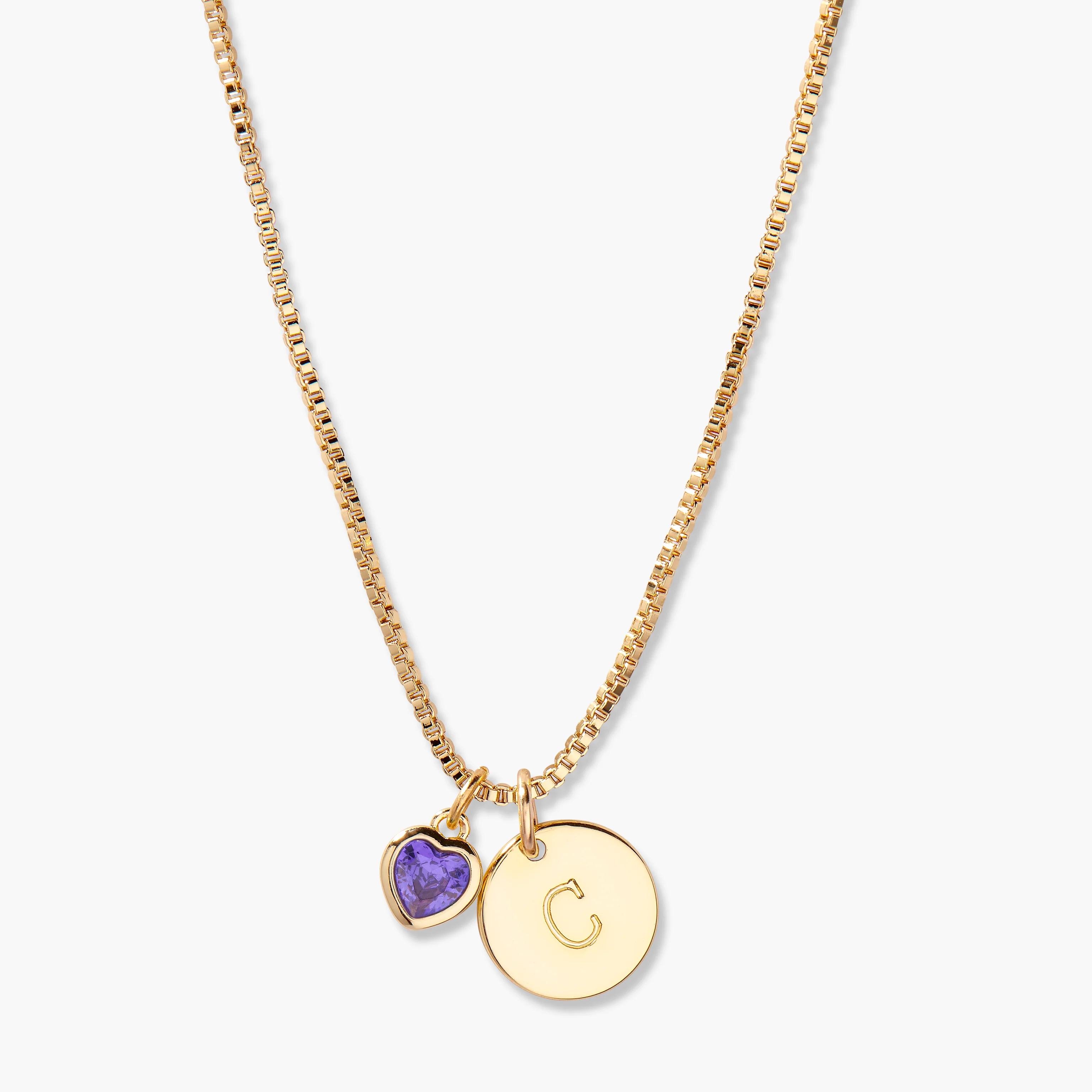 Image of Mackenzie Heart Birthstone Initial Necklace