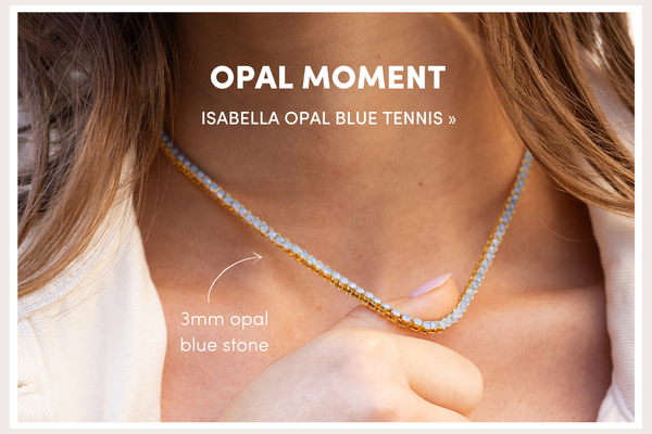Isabella Opal Blue Tennis Necklace
