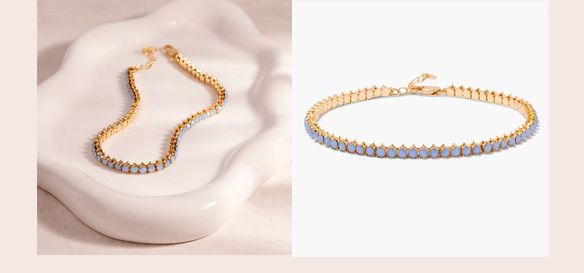 Isabella Opal Blue Tennis Anklet