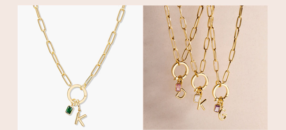 Colette Birthstone Initial Necklace
