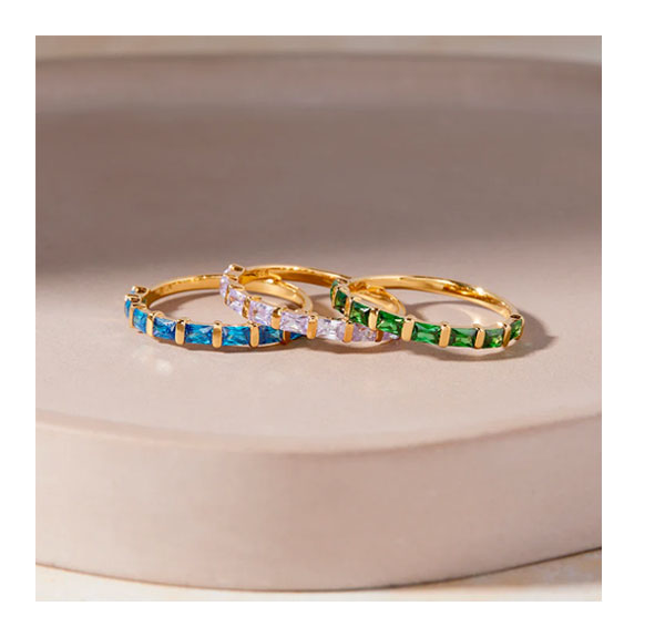 jules baguette birthstone ring