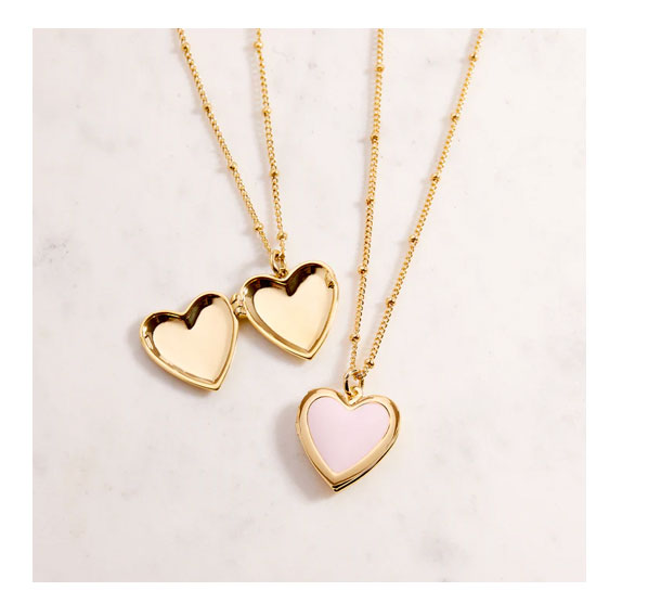 isla heart enamel locket