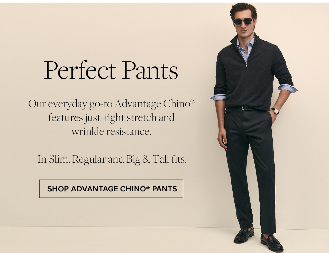 Perfect Pants | Our everyday go-to Advantage Chino features just-right stretch and wrinkle resistance. | In Slim, Regular and Big & Tall fits. | Shop Advantage Chino Pants