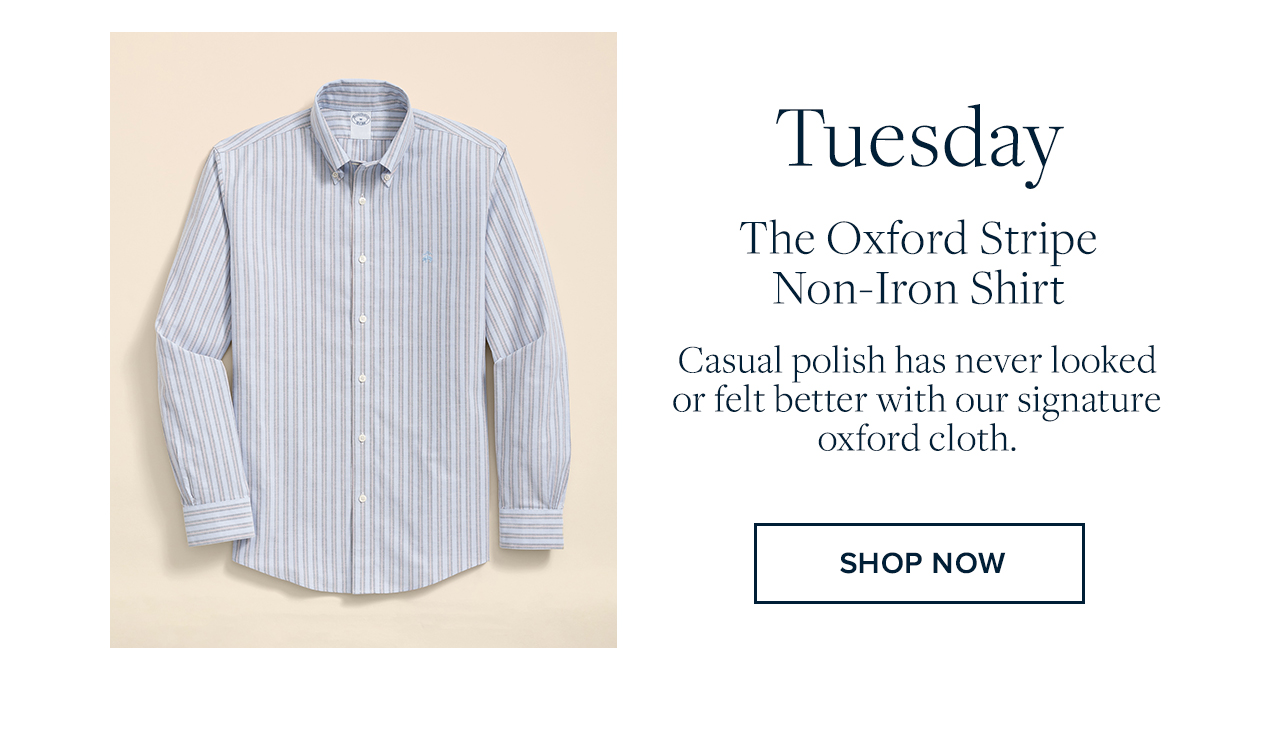 Tuesday The Oxford Stripe Non-Iron Shirt Show Now
