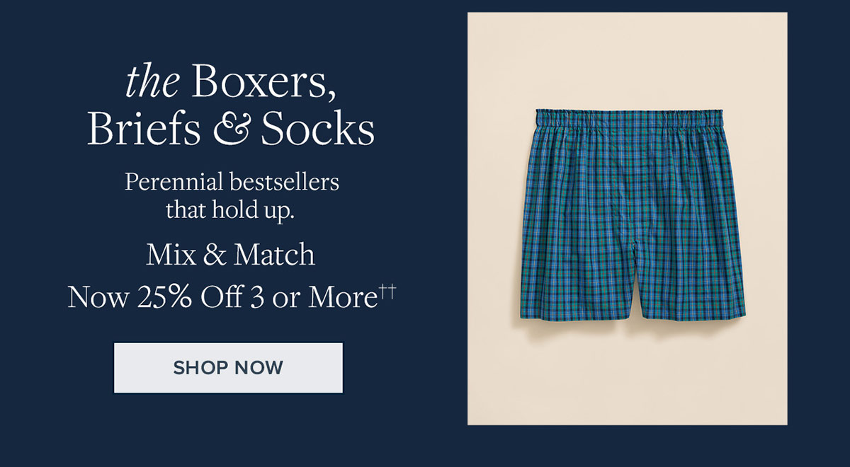 Shop the Boxers, Briefs and Socks