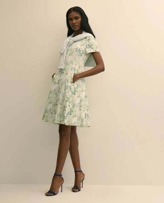 Image of Printed Floral Crepe Dress