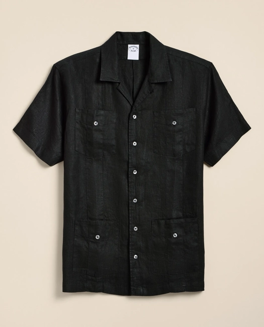 Image of Irish Linen Short Sleeve Guayabera Shirt