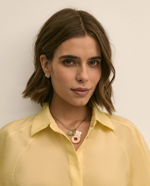 Image of Gold-Tone Stud Earrings & Charm