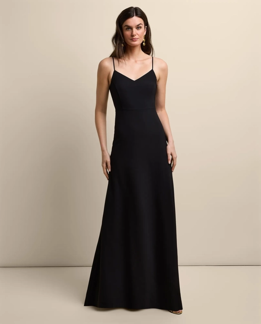 Image of V-Neck Spaghetti Strap Gown