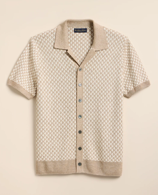 Image of Linen-Cotton Jacquard Johnny Collar