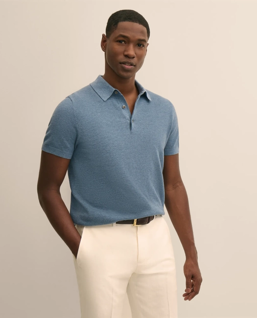 Image of Supima® Cotton Pique Polo Sweater