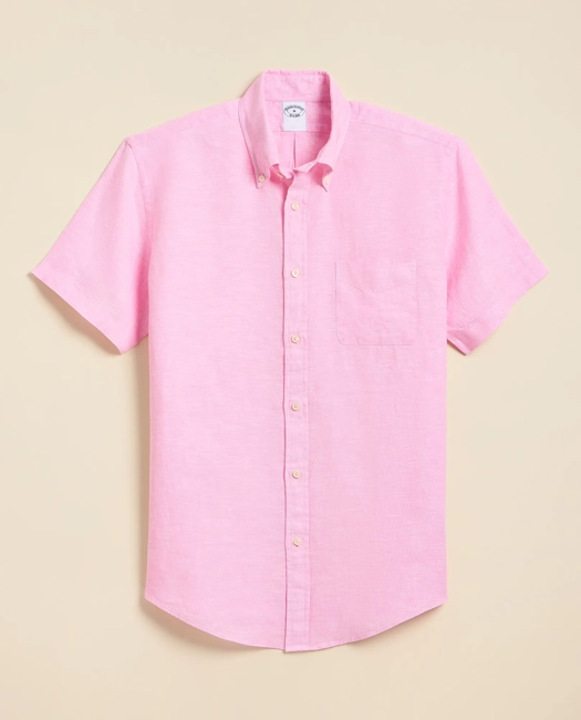 Image of Irish Linen Short-Sleeve Sport Shirt Luxury Clothing