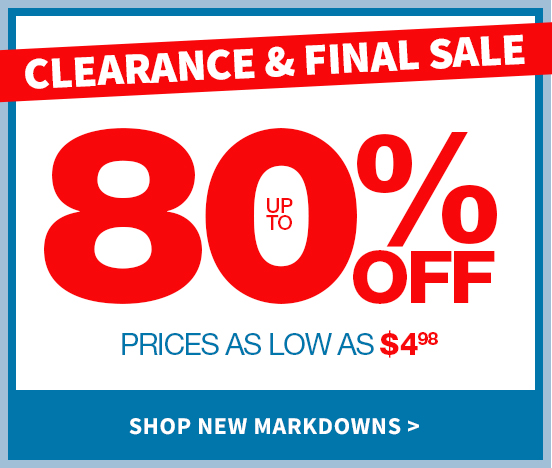 CLEARANCE UP TO 80 OFF