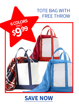 9.99 TOTE BAG WITH FREE THROW