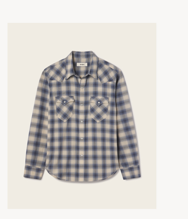 Blue Plaid Ombre