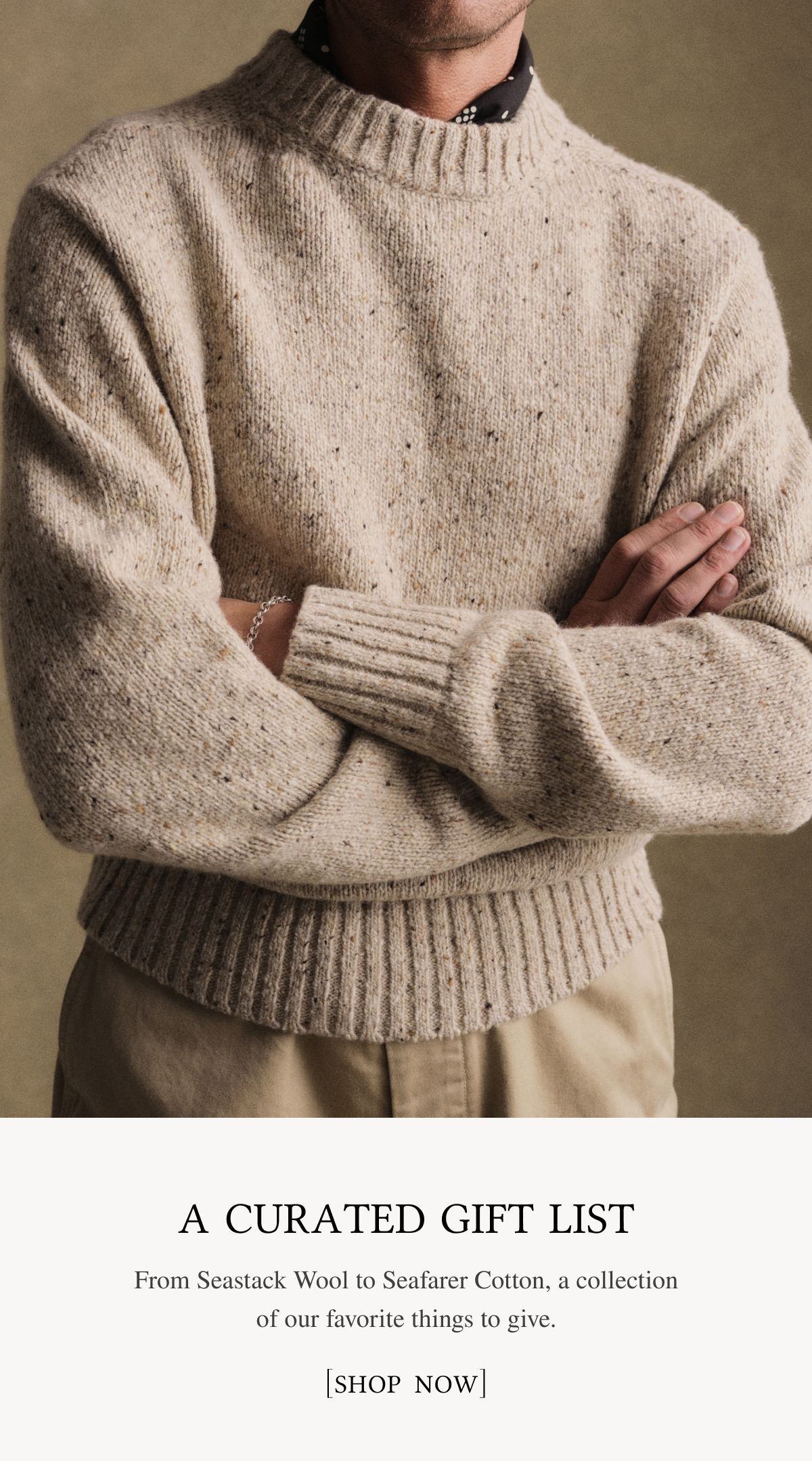 Seastack Wool Tweed Mock Neck