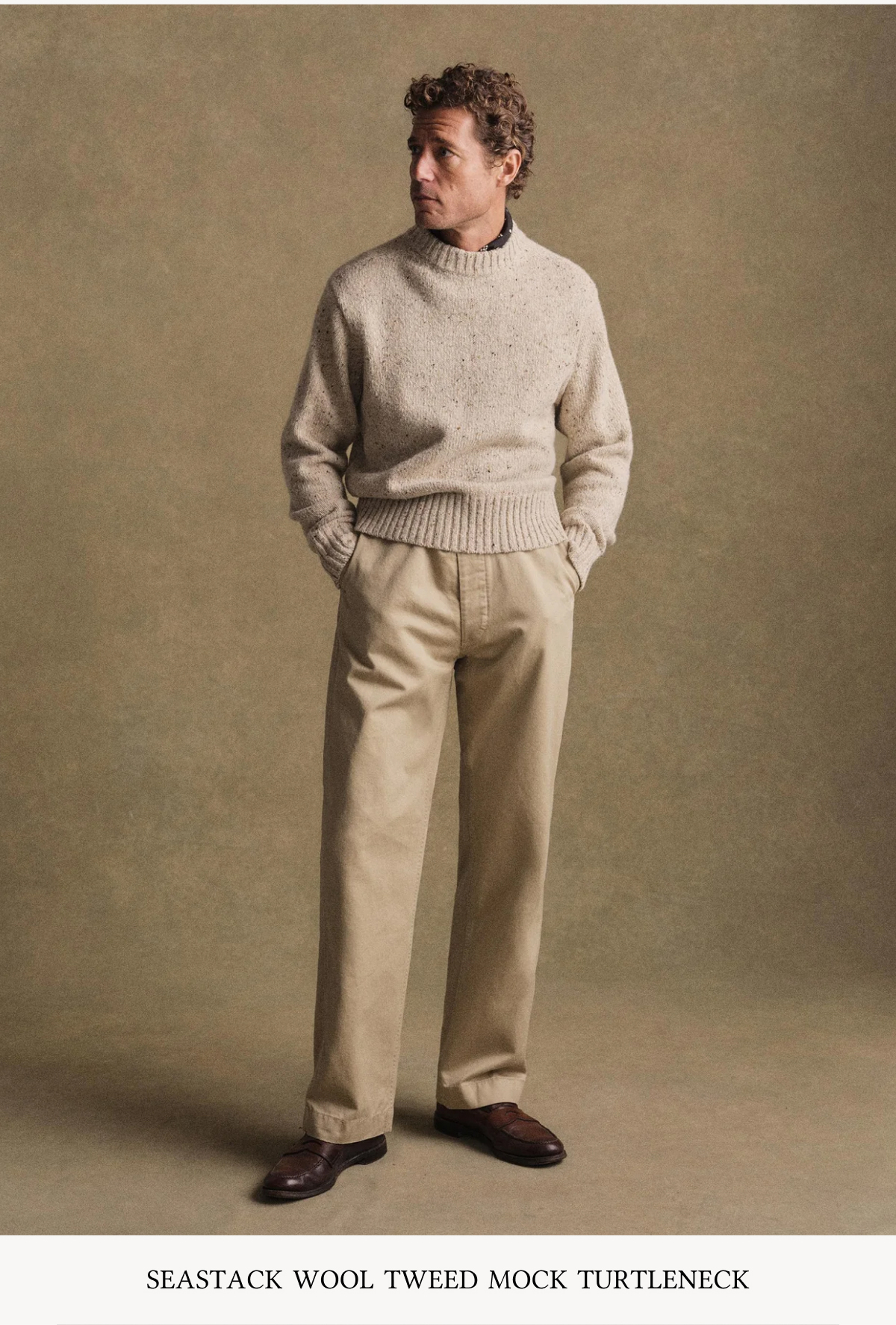 Seastack Wool Tweed Mock Neck