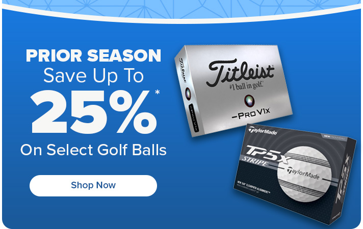 Save 25% on Prior Season Golf Balls