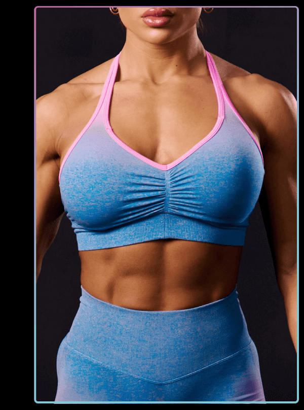 Halter Seamless Sports Bra - Ultraviolet Ombre