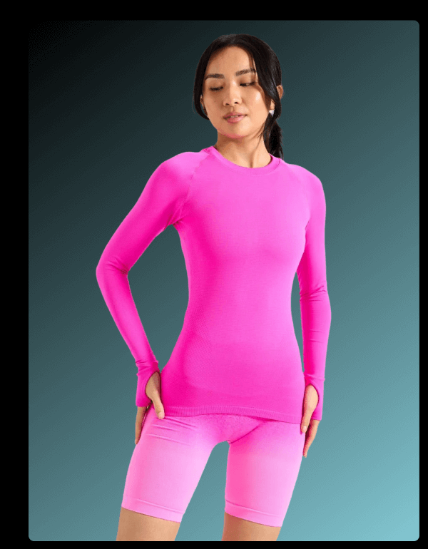 Seamless Long Sleeve Tee - Hard Candy
