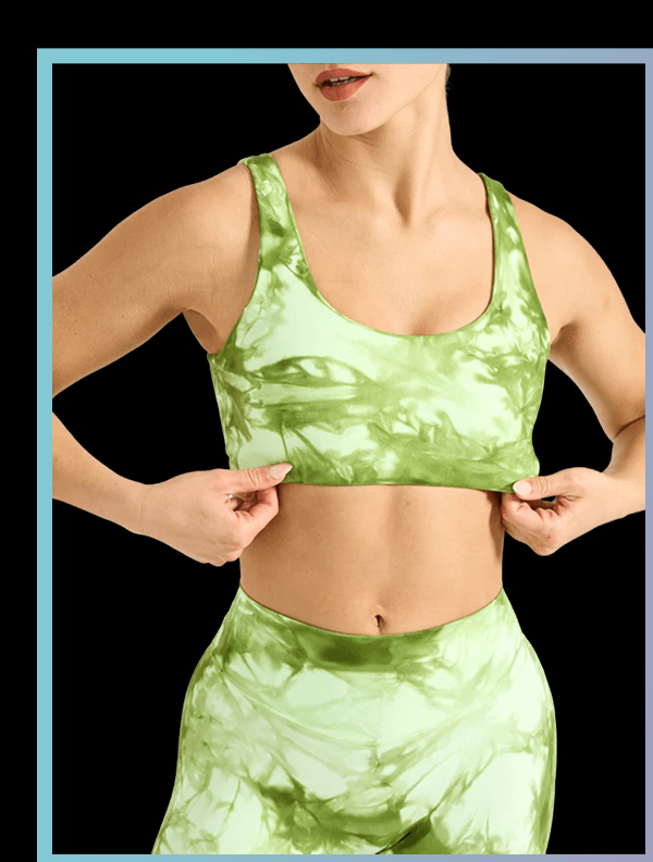 Double Dip Butter Sports Bra - Honeydew Tie Dye