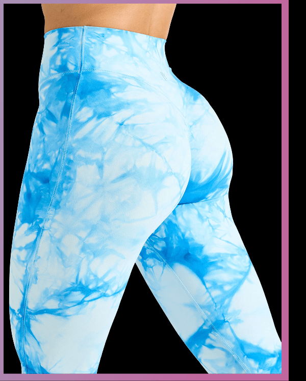 Aggressive Scrunch Flare Legging - Blue Bubbles Tie Dye