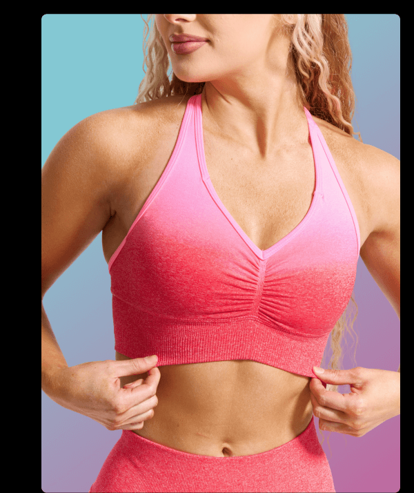 Halter Seamless Sports Bra - Salsa Ombre