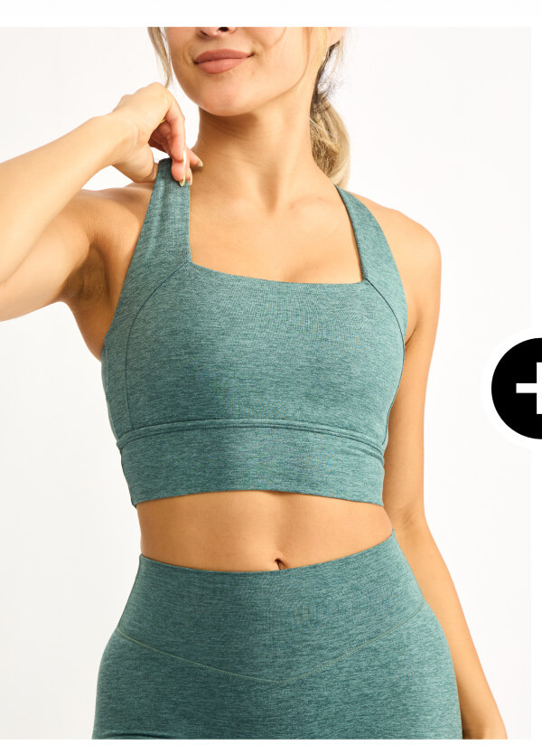 Dream Heather Square Neck Sports Bra in Heiress Ivy