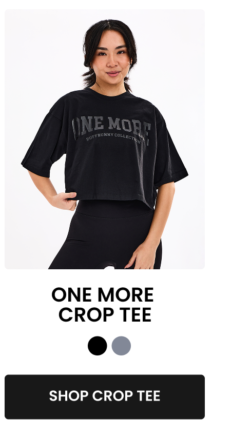 One More Crop Tee Cropped, comfy, and perfect for styling with your fave leggings. CTA: [Shop Crop Tee]