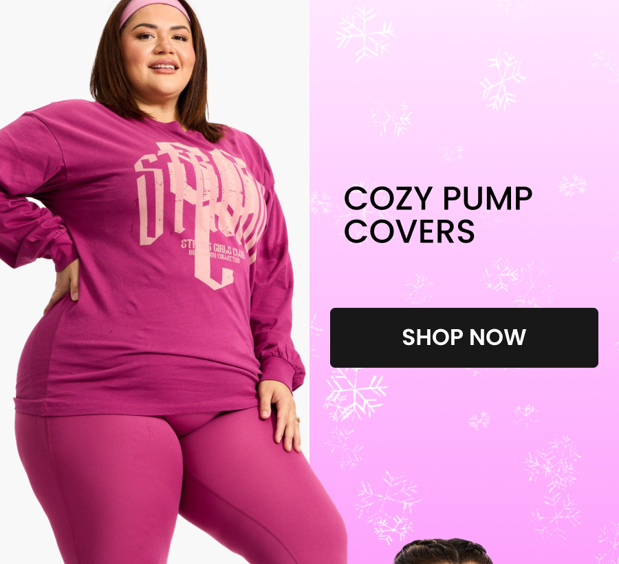 Cozy Pump Covers CTA: [SHOP NOW]