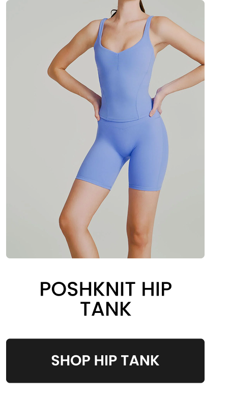 Poshknit Hip Tank Built-in shelf bra, soft fabric, flattering fit. For the days when you want to feel put-together without trying too hard. CTA: [SHOP POSHKNIT TANK]