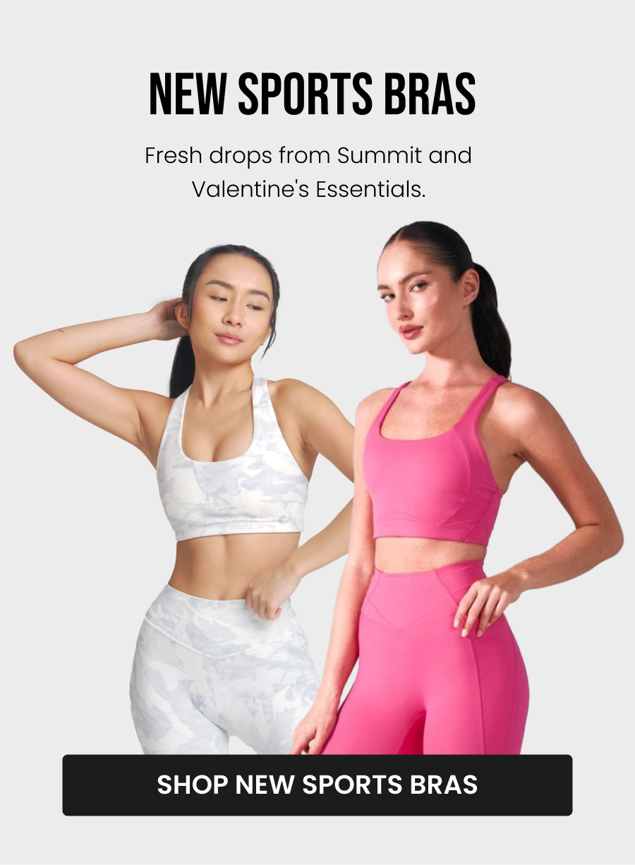  New Sports Bras Fresh drops from Summit and Valentine's Essentials.  Airbrush Sports Bra Colorado Fleece Bra  CTA: [SHOP NEW SPORTS BRAS]