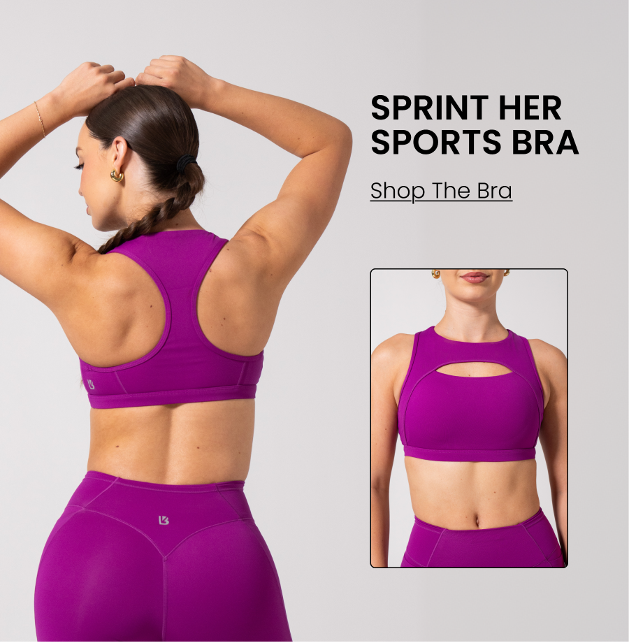  Sprint Her Sports Bra Airbrush, quick-dry, built for the pace. CTA: [SHOP THE BRA]