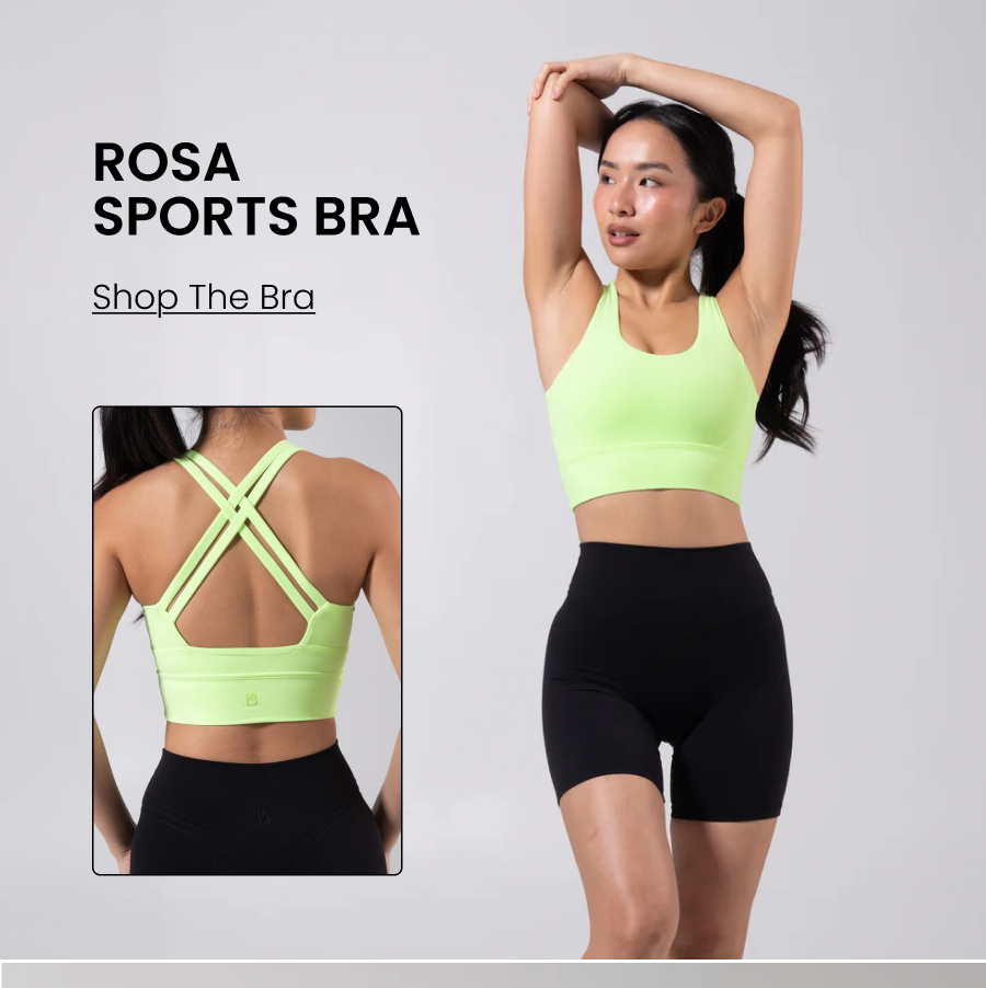 Rosa Sports Bra Soft NuBre support, made for the slow flows. CTA: [SHOP THE BRA]