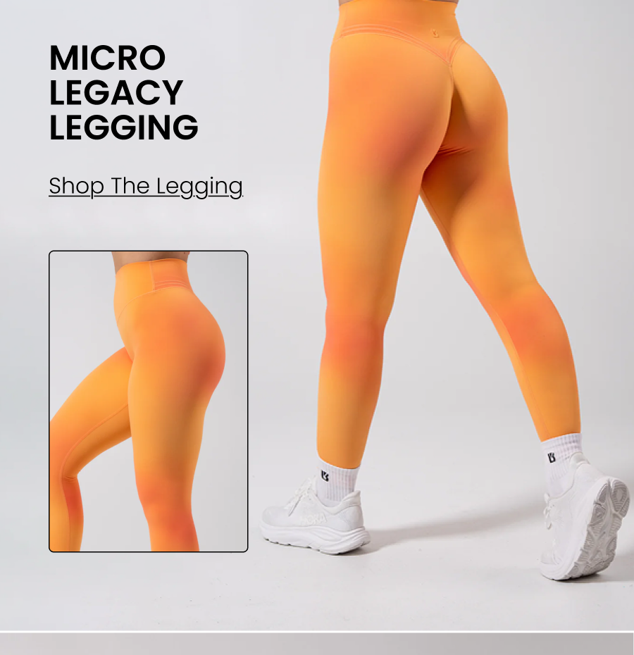 Micro Legacy Legging Buttery NuBre, three inseams, your fit. CTA: [SHOP THE LEGGING]