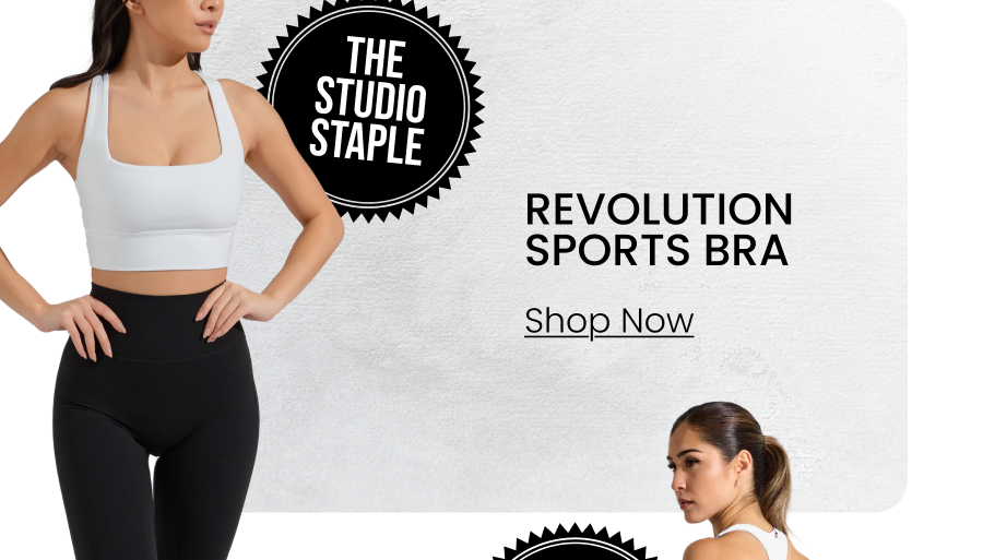 Revolution Sports Bra BADGE: The Studio Staple CTA: [SHOP REVOLUTION]