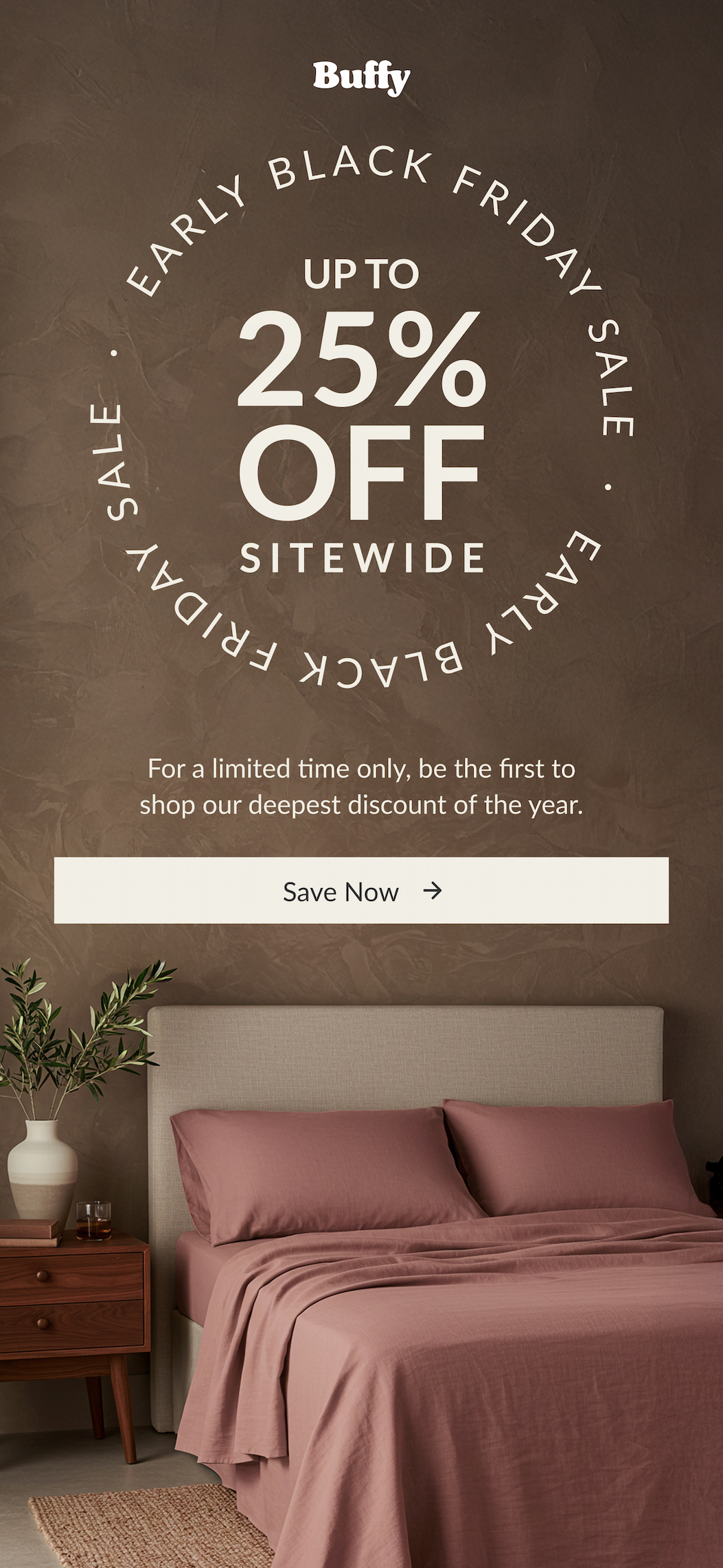 Buffy Early Black Friday Sale – 25% off sitewide bedding.